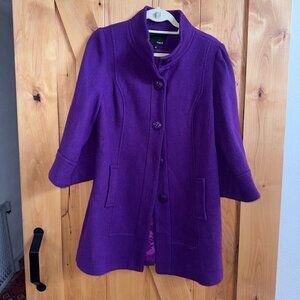 Fun cropped sleeve deep purple coat, 10